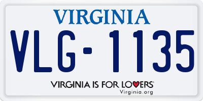 VA license plate VLG1135