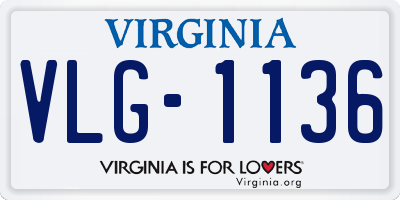 VA license plate VLG1136