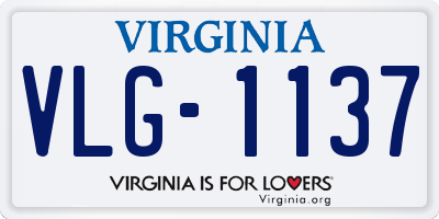 VA license plate VLG1137