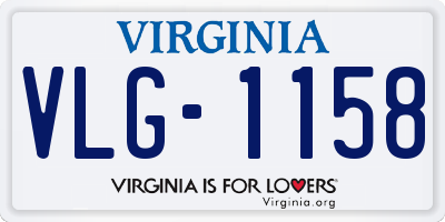 VA license plate VLG1158