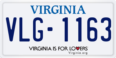 VA license plate VLG1163