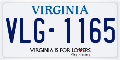 VA license plate VLG1165