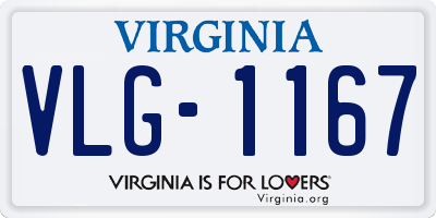 VA license plate VLG1167
