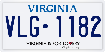 VA license plate VLG1182