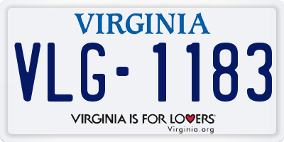 VA license plate VLG1183