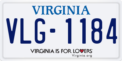 VA license plate VLG1184