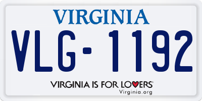 VA license plate VLG1192