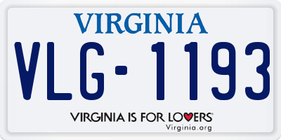 VA license plate VLG1193
