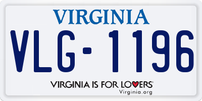 VA license plate VLG1196