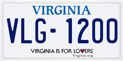 VA license plate VLG1200