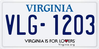 VA license plate VLG1203