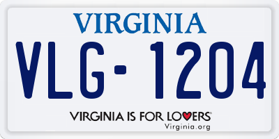 VA license plate VLG1204