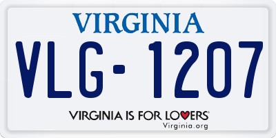 VA license plate VLG1207