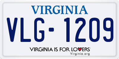 VA license plate VLG1209