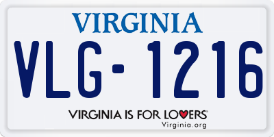 VA license plate VLG1216