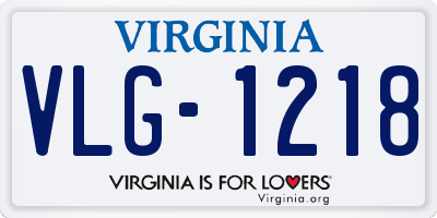 VA license plate VLG1218