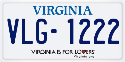 VA license plate VLG1222