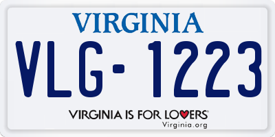 VA license plate VLG1223
