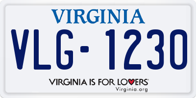 VA license plate VLG1230