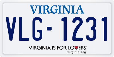 VA license plate VLG1231