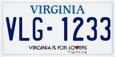 VA license plate VLG1233