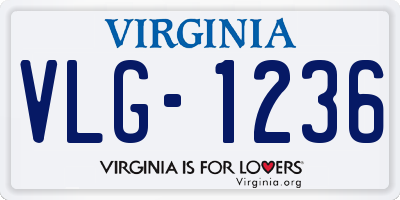 VA license plate VLG1236