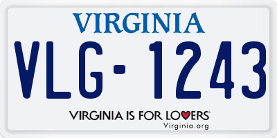 VA license plate VLG1243