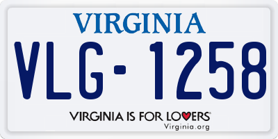 VA license plate VLG1258