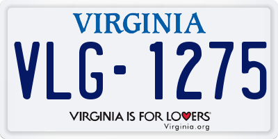 VA license plate VLG1275