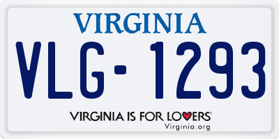 VA license plate VLG1293