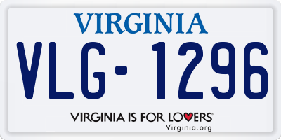 VA license plate VLG1296