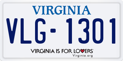 VA license plate VLG1301