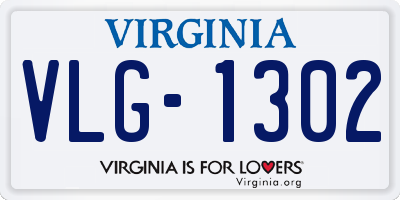 VA license plate VLG1302