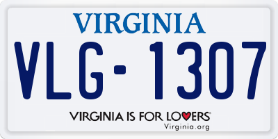VA license plate VLG1307