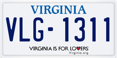 VA license plate VLG1311