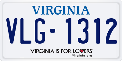 VA license plate VLG1312