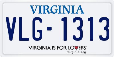 VA license plate VLG1313