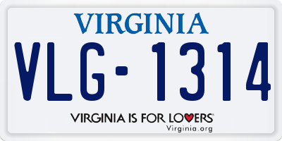 VA license plate VLG1314