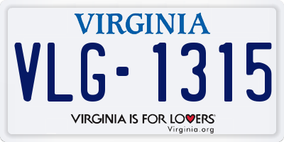 VA license plate VLG1315