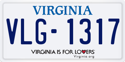 VA license plate VLG1317