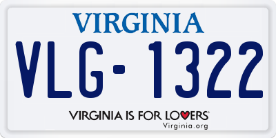 VA license plate VLG1322