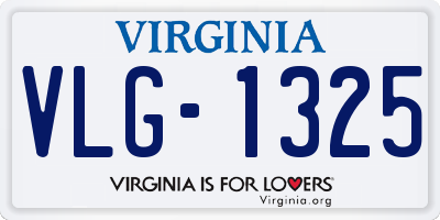 VA license plate VLG1325