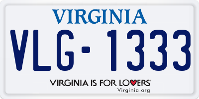VA license plate VLG1333