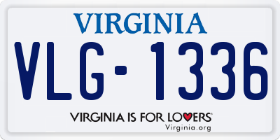 VA license plate VLG1336