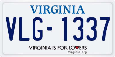 VA license plate VLG1337