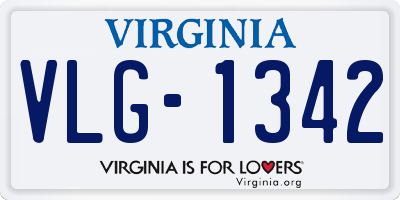VA license plate VLG1342