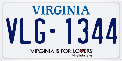 VA license plate VLG1344