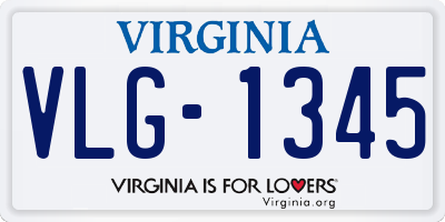 VA license plate VLG1345