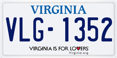 VA license plate VLG1352