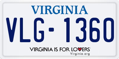 VA license plate VLG1360